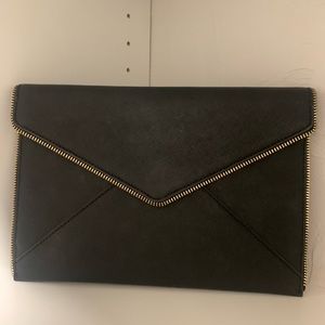 Rebecca Minkoff black envelope clutch